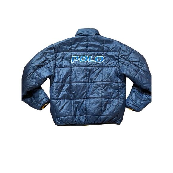 Vintage Polo Sport Ralph Lauren Puffer 1/4 Zip Jacket Pullover Mens L Reversible - Picture 4 of 16